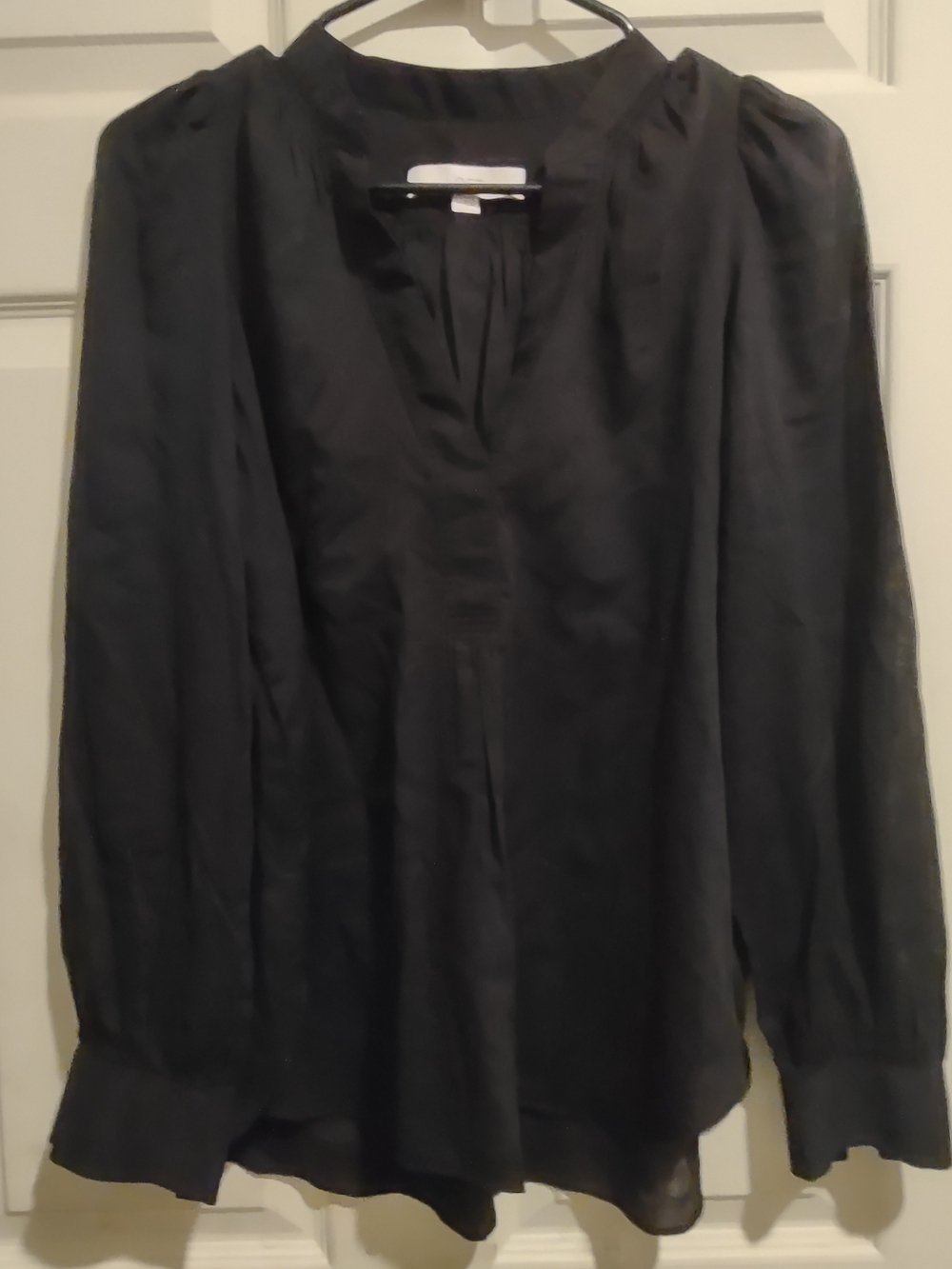 LOFT Black Long Sleeve Blouse Size Small Like New